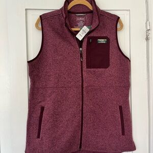 NWT L.L. Bean Burgundy Knit Jacket